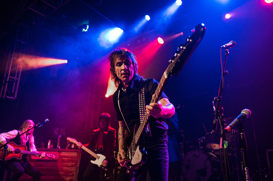 Islington shot of Nigel playing bass